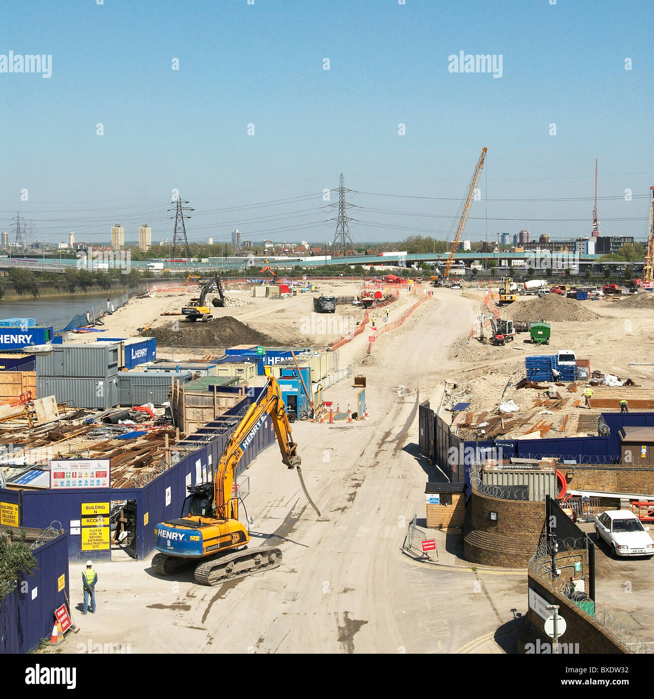 Le développement de logements en construction près de la Lower Lea Crossing Canning Town East London UK Banque D'Images