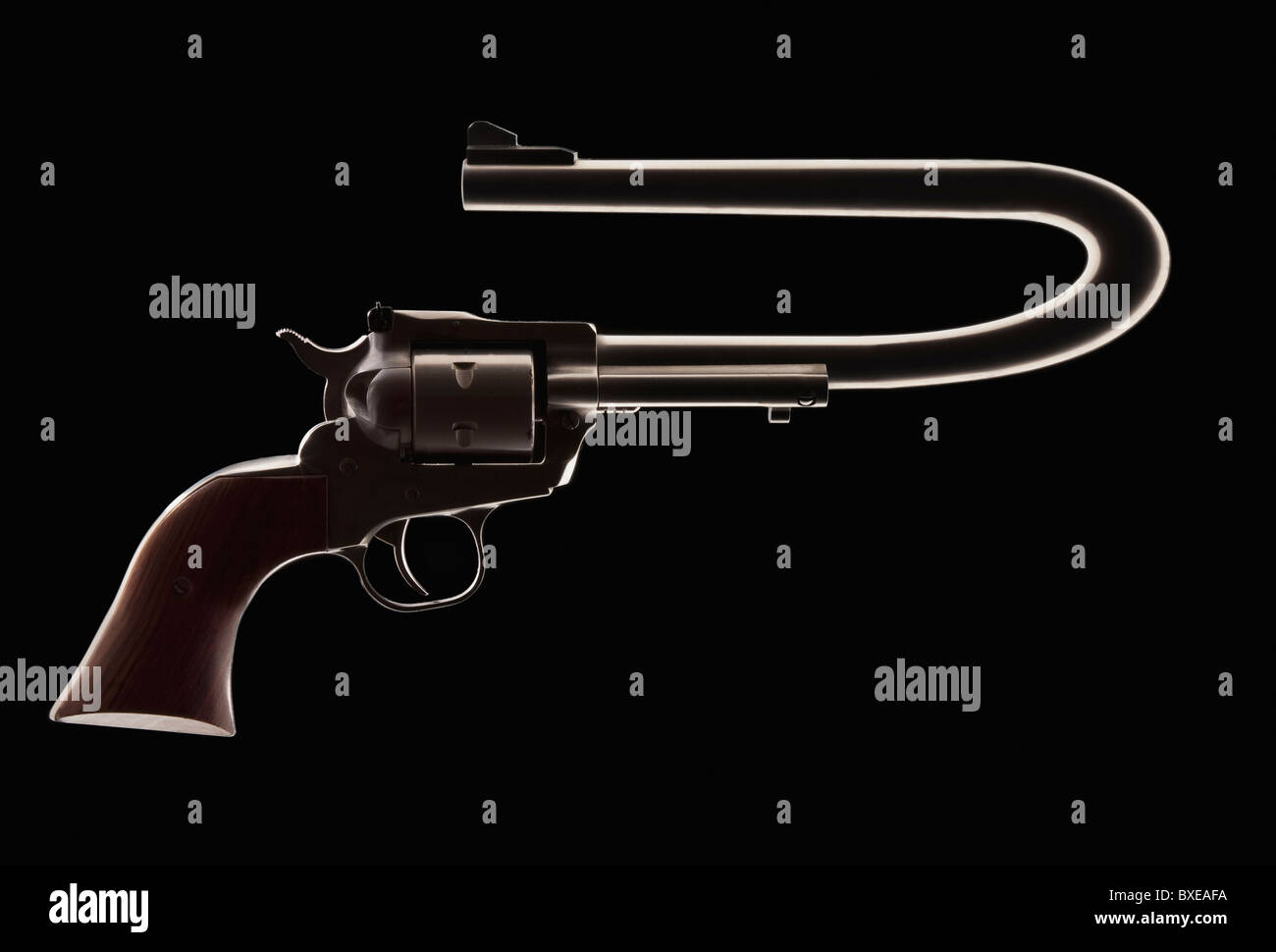 Un Revolver à canon tordu Banque D'Images