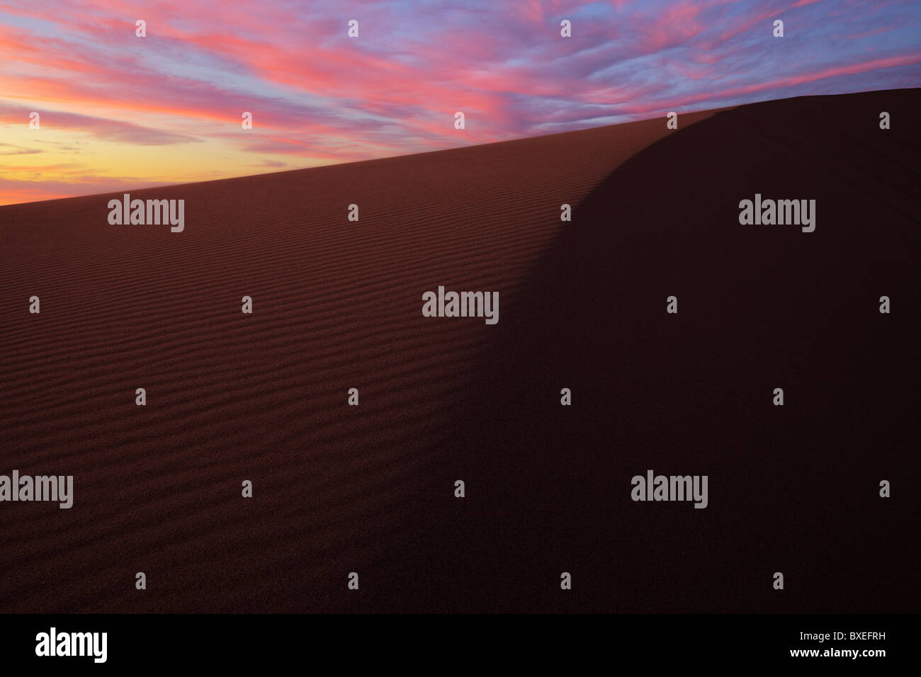 Dune plage au coucher du soleil, Guincho Beah, Portugal Banque D'Images