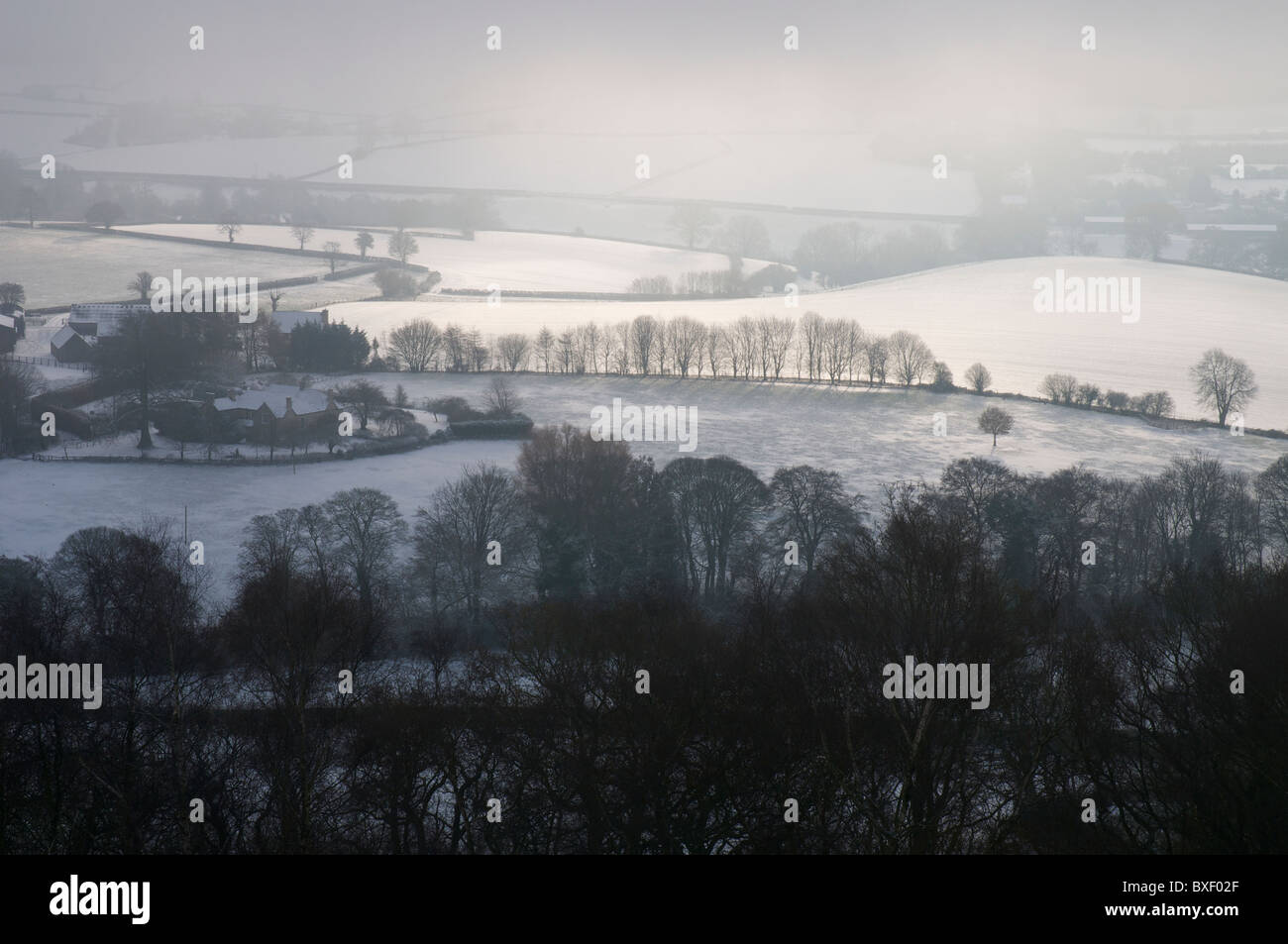 A neigé dans mas Banque D'Images