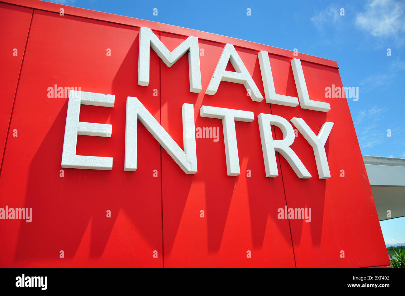 L'entrée du centre commercial, le centre commercial Palms, Shirley, Christchurch, Canterbury, île du Sud, Nouvelle-Zélande Banque D'Images