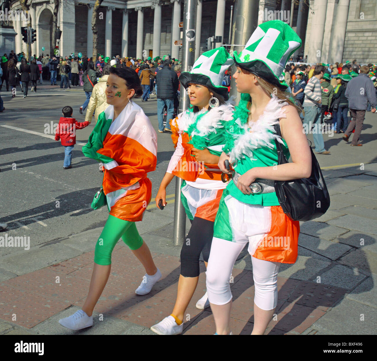 St.Patrick's day Dublin célébrants Banque D'Images