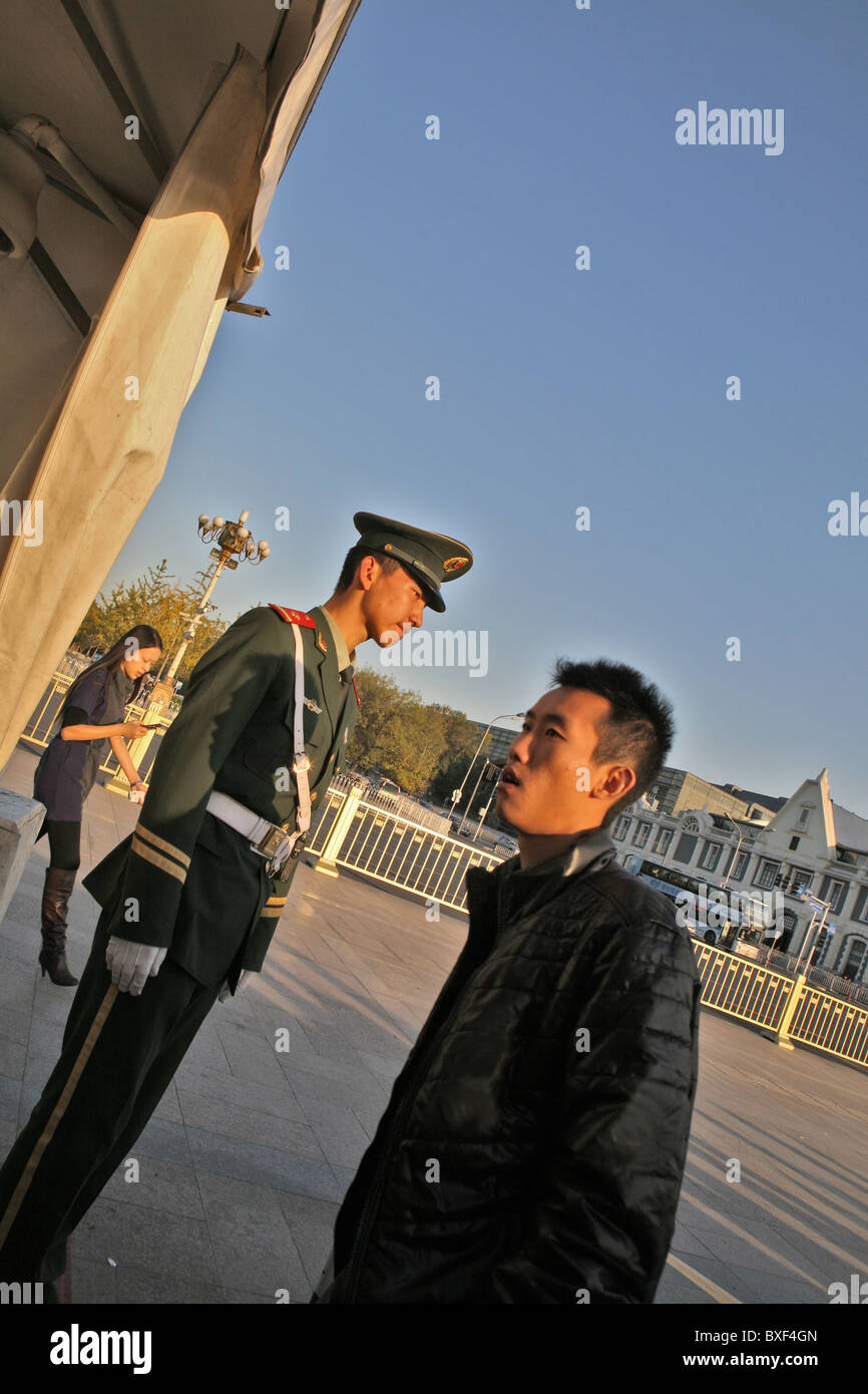 Entrée de la Place Tiananmen, Pékin, Chine Banque D'Images