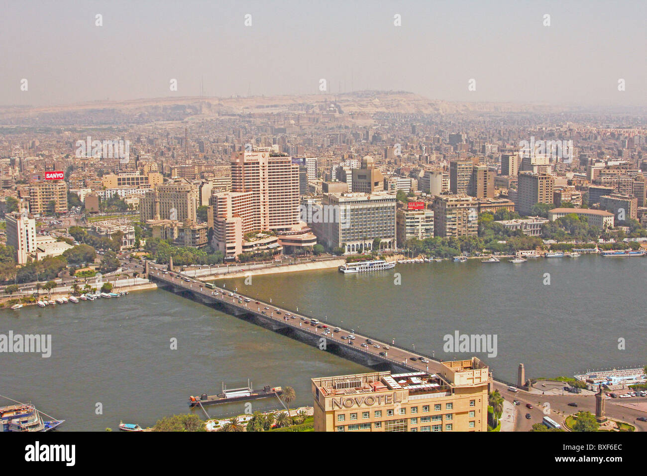 Vue depuis la tour de Cario au Caire et le Nil, Le Caire, Egypte Banque D'Images