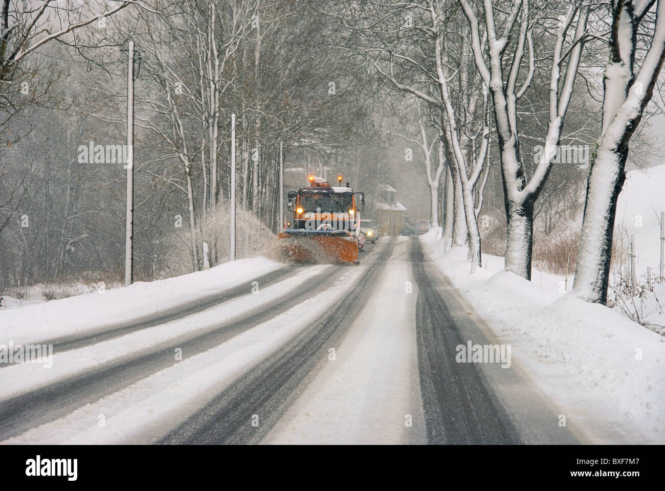 - Winterdienst de déminage des routes d'hiver 01 Banque D'Images