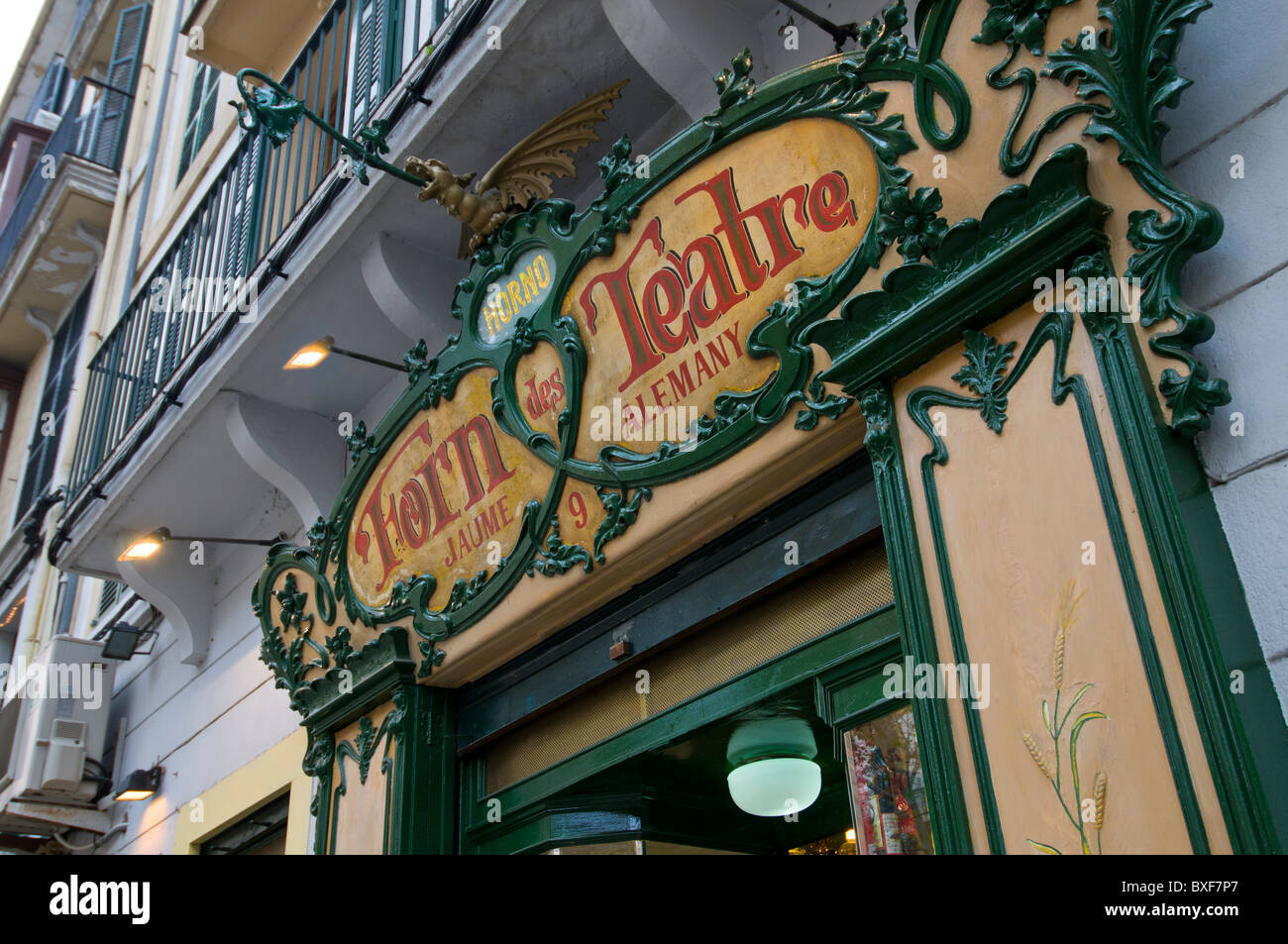 Palma Bar Café Forn des Teatre historique célèbre style traditionnel café-bar et une boulangerie à Palma de Majorque Îles Baléares Espagne Banque D'Images