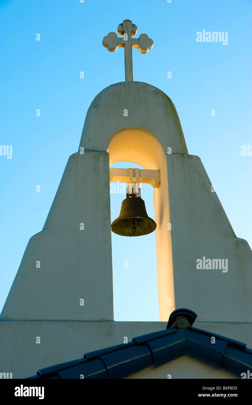 Église orthodoxe grecque, Santa Barbara, Bell Tower Banque D'Images