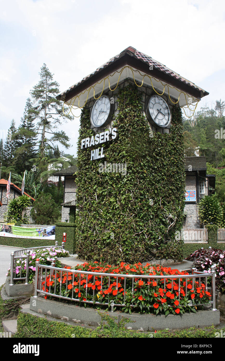 Tour de l'horloge à Fraser's Hill, la Malaisie Banque D'Images