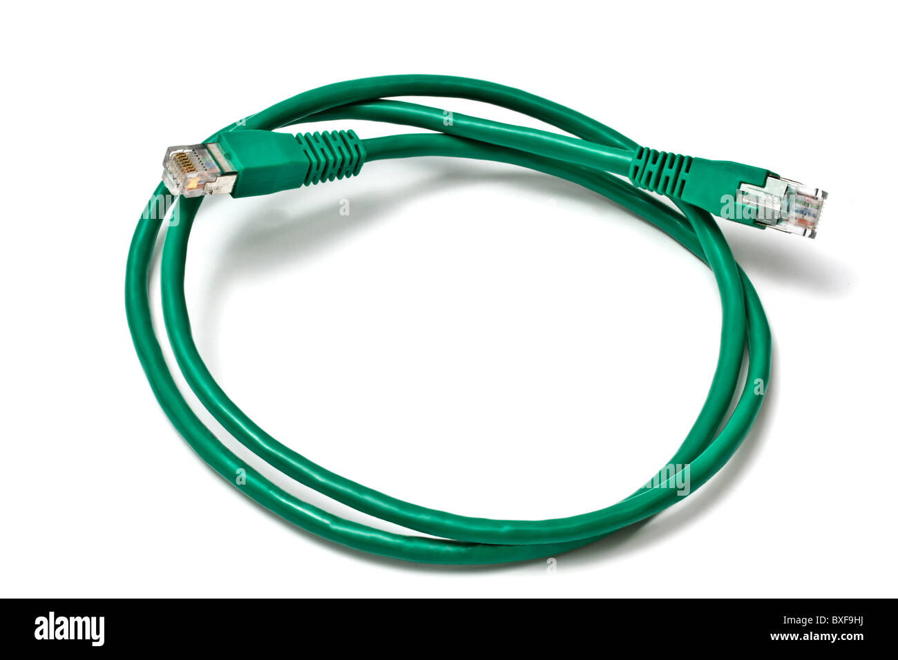 Réseau vert connecteur isolated on white Banque D'Images