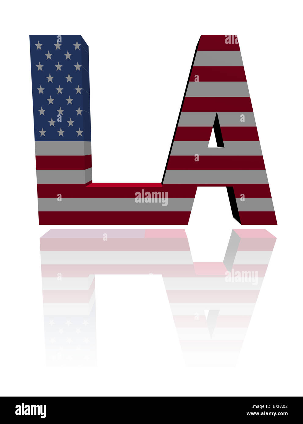 Texte de Los Angeles avec le drapeau américain illustration Banque D'Images