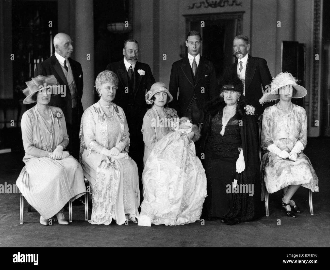 George V, 3.6.1865 - 20.1.1936, roi de Grande-Bretagne 6.5.1910 - 20.1.1936, avec familiarise, naissance de la petite-fille Elizabeth II, Londres, avril 1926, Banque D'Images