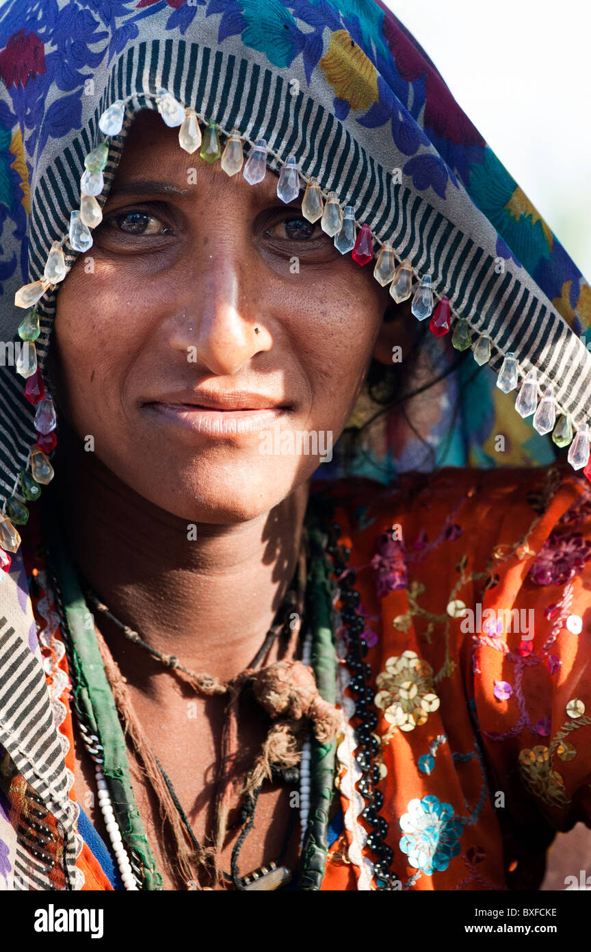 Gadia Lohar. Femme Rajasthan nomades. L'errance de l'Inde les forgerons. L'Inde Banque D'Images