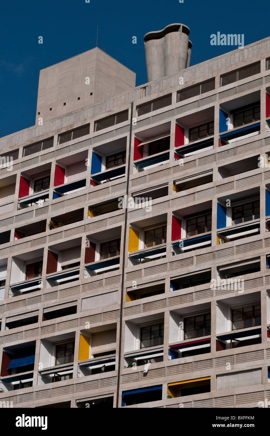 Unite d'Habitation de Le Corbusier, Marseille, France Banque D'Images