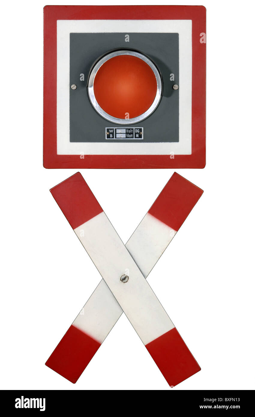 Transport / transport, chemin de fer, croisement de niveau de signalisation routière, Allemagne, vers 1954, droits additionnels-Clearences-non disponible Banque D'Images