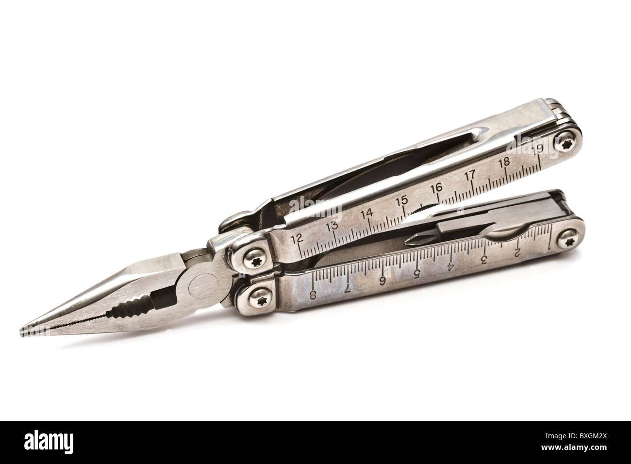 Multi-outils isolé sur fond blanc Banque D'Images