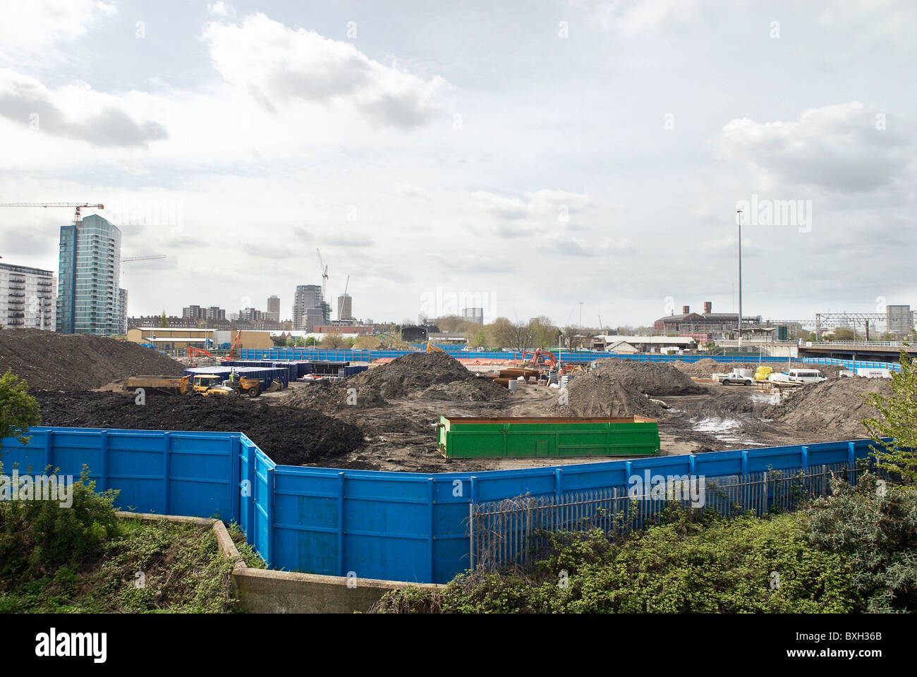 Jeux olympiques 2012 construction site Stratford London UK Banque D'Images