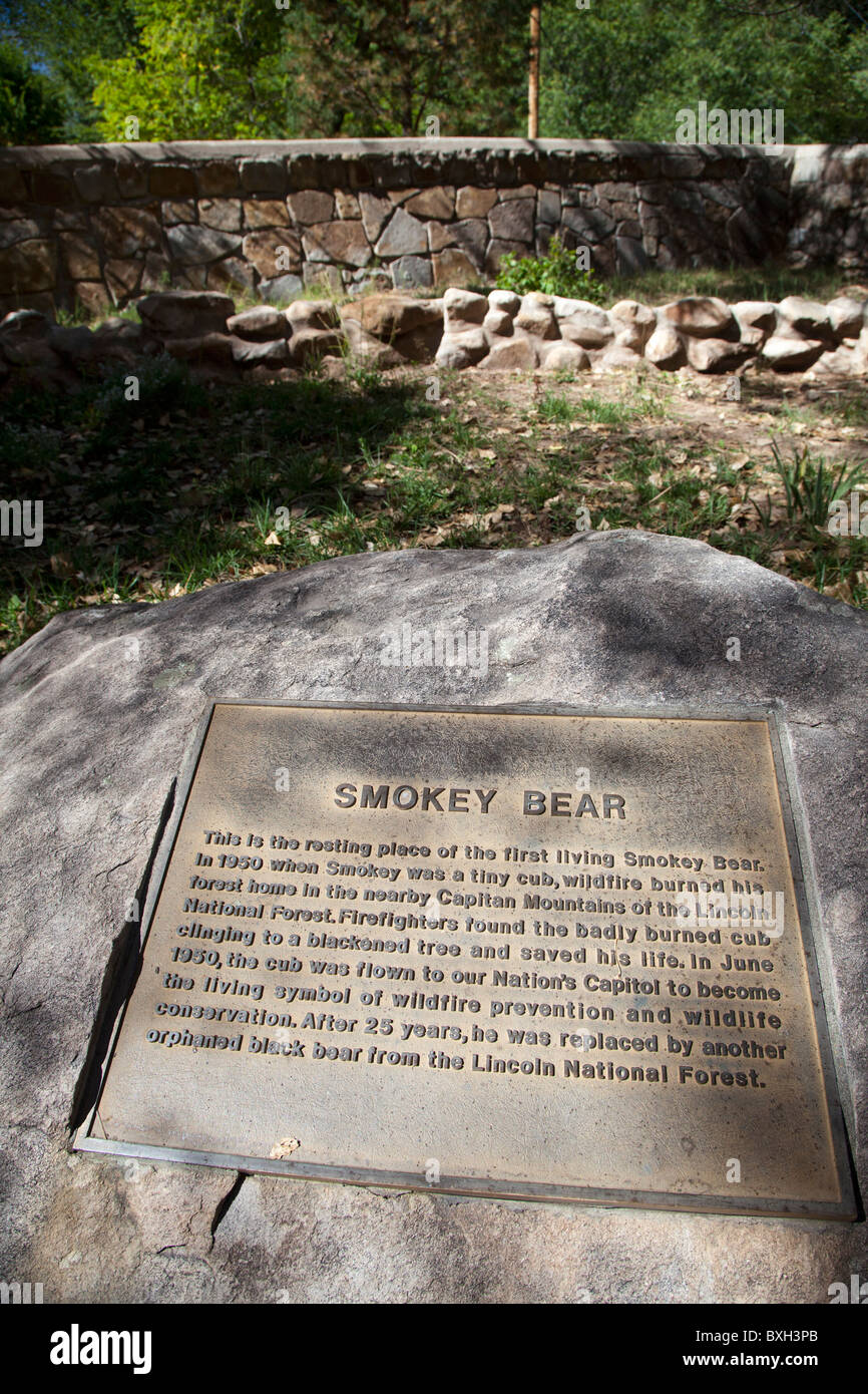 Smokey Bear Grave Banque D'Images