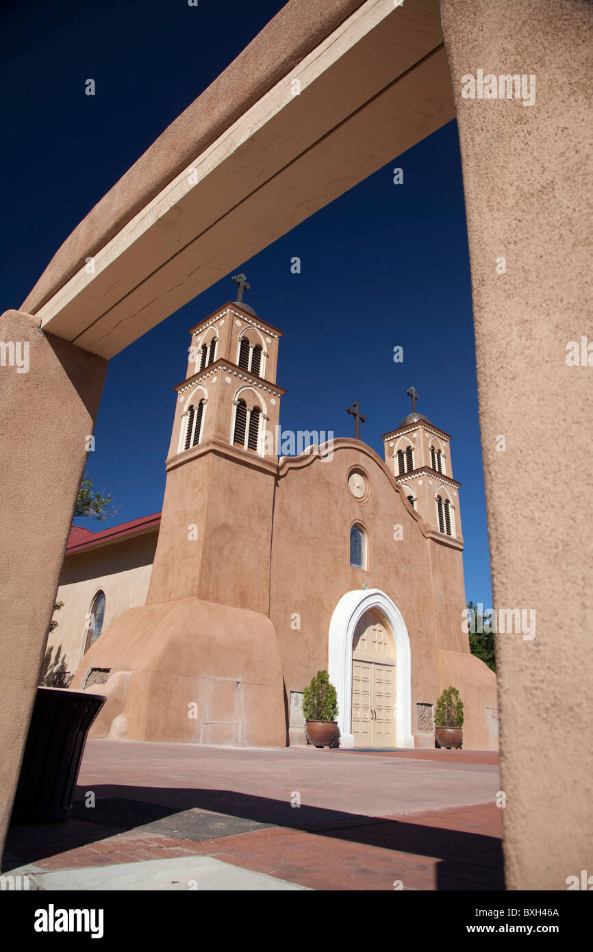 Socorro, Nouveau Mexique - l'historique Mission San Miguel. L'église a été construite en 1891 sur le site de l'original 1627 mission. Banque D'Images