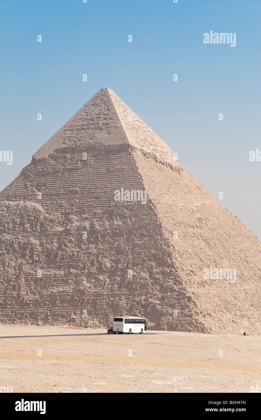 L'Egypte, à Gizeh. Les grandes pyramides à Gizeh nécropole. Banque D'Images