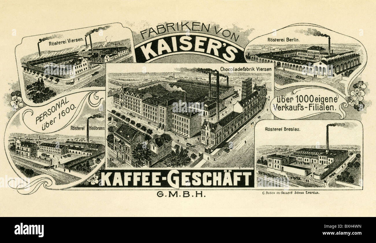 Industrie, entreprises, Kaisers Coffee Company, Berlin, Allemagne, 1906, 1900, 00s, 20e siècle, historique, historique, commerce alimentaire, fondée en 1880, vente au détail, commerce de détail, vente au détail et en gros, vente au détail, papier à lettres, papier à lettres, papeterie, papier à en-tête, en-têtes, lieux de l'entreprise, usine, usines, Tengelmann, nom commercial, marque, marques, marques, marques, marques commerciales, marques, marques commerciales, marques, marques commerciales, marques commerciales, marques, marques commerciales, marques commerciales, marques commerciales, marques commerciales, Droits supplémentaires-Clearences-non disponible Banque D'Images