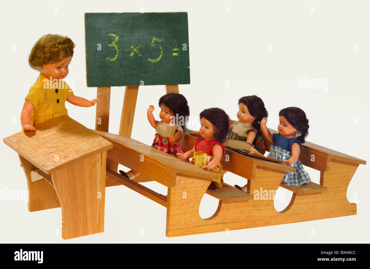 Éducation, école, école de poupée, photo symbolique, leçon de mathématiques, Allemagne, vers 1957, droits additionnels-Clearences-non disponible Banque D'Images