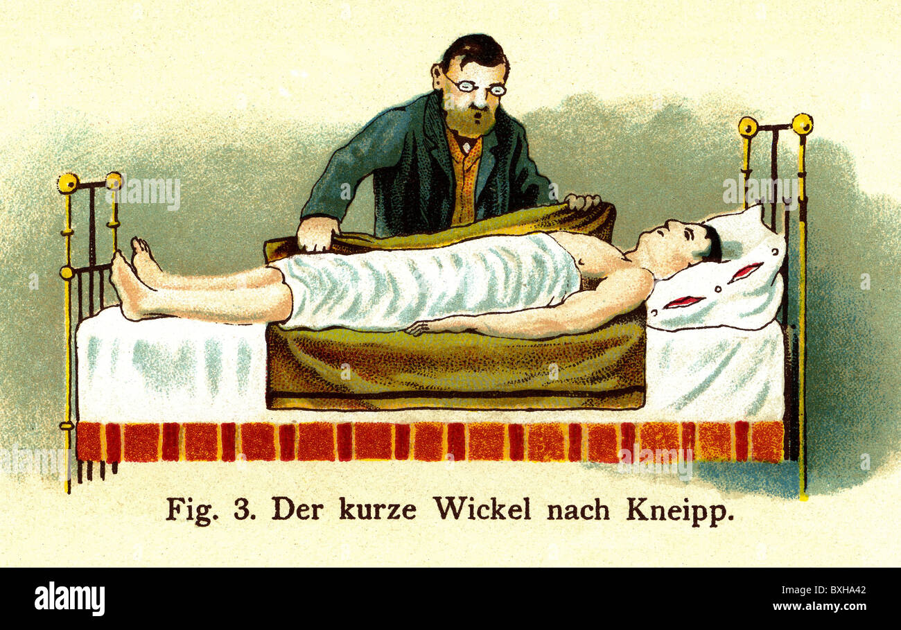 Médecine, traitement, visite à domicile d'un médecin, patient avec une compresse corporelle, Allemagne, vers 1902, droits additionnels-Clearences-non disponible Banque D'Images