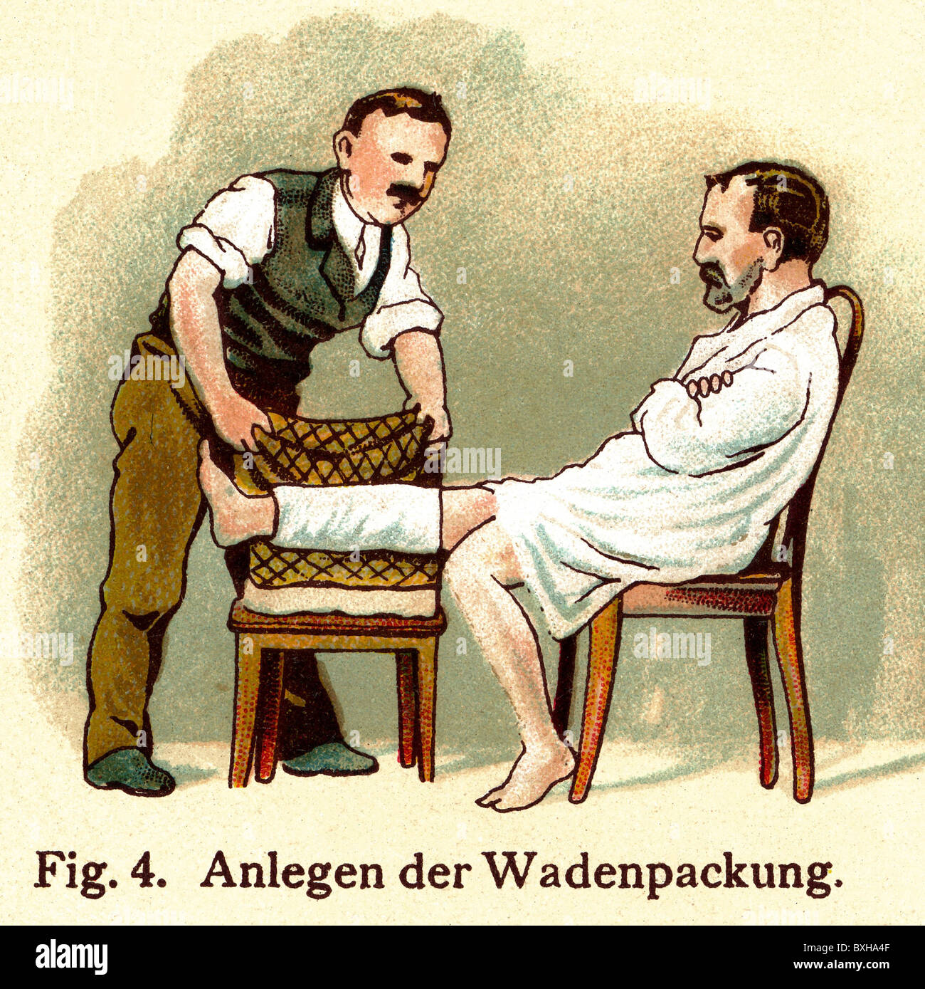 Médecine, traitement, visite à domicile d'un médecin, patient avec compression de jambe, Allemagne, vers 1902, droits additionnels-Clearences-non disponible Banque D'Images