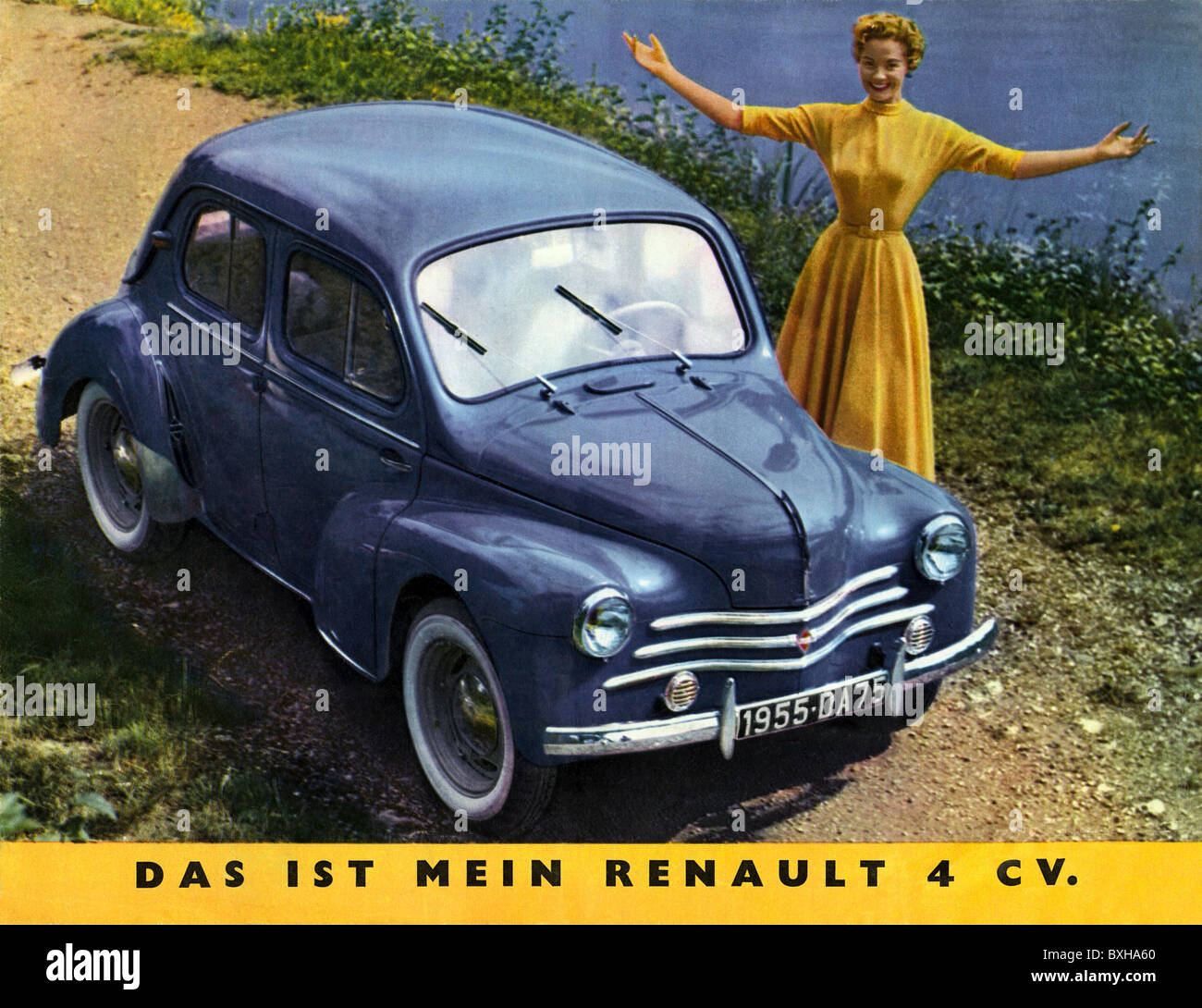 Transport / transport, voiture, variantes véhicule, Renault 4 CV, publicité, France, 1955, droits additionnels-Clearences-non disponible Banque D'Images