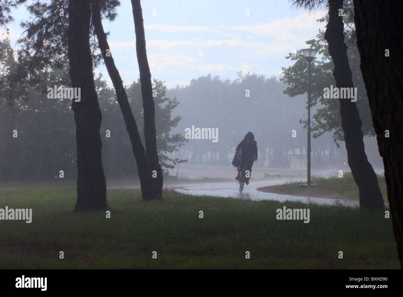 La pluie, sommer, mer Banque D'Images