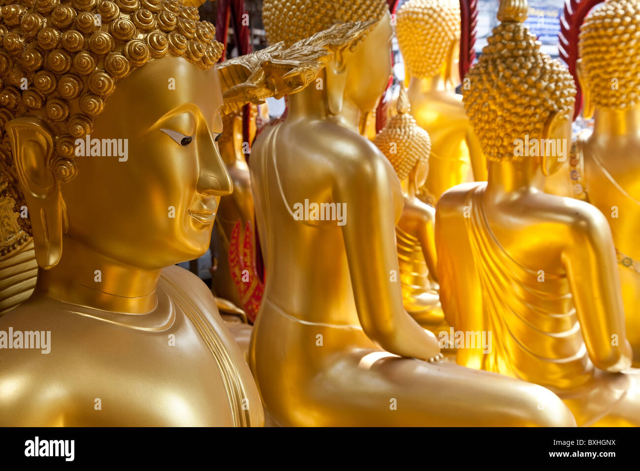 Les statues de Bouddha, Bangkok, Thaïlande Banque D'Images