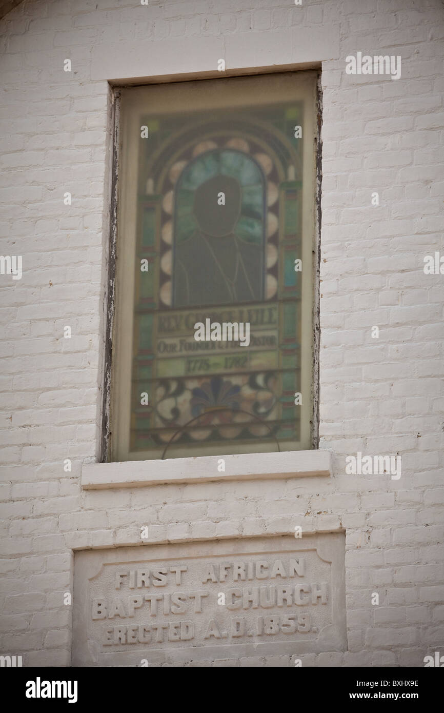 Première église baptiste africaine fondée en 1773 à Savannah, Géorgie, USA. Banque D'Images