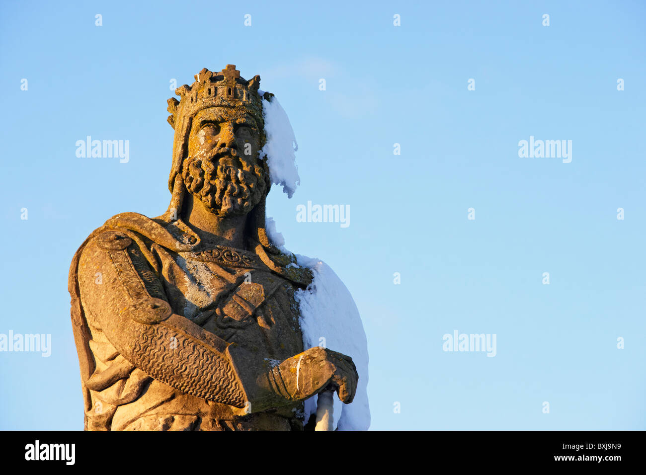 Statue de Robert the Bruce, roi d'Écosse, sur l'Esplanade du Château de Stirling, Scotland, UK. Banque D'Images