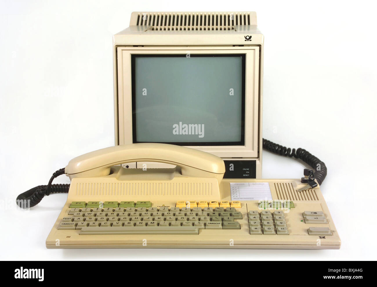 technics, téléphone, terminal BTX avec téléphone, poste fédéral allemand, Multitel 21 Fe AP 90-2.1, Allemagne, 1987, droits supplémentaires-Clearences-non disponible Banque D'Images