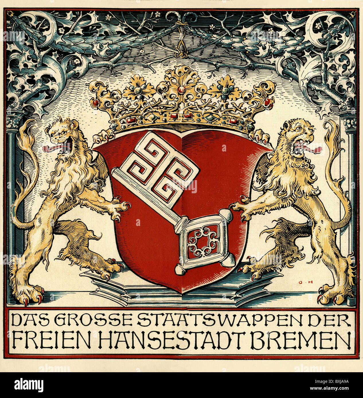 heraldry, armoiries, City Arms of Bremen, Allemagne, 1919, droits additionnels-Clearences-non disponible Banque D'Images