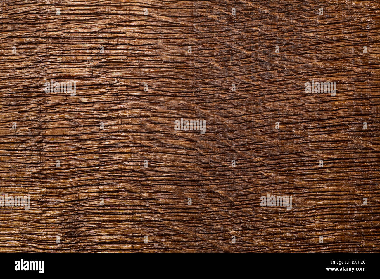 Fumé foncé chêne brossé huilé Quercus wood texture Banque D'Images