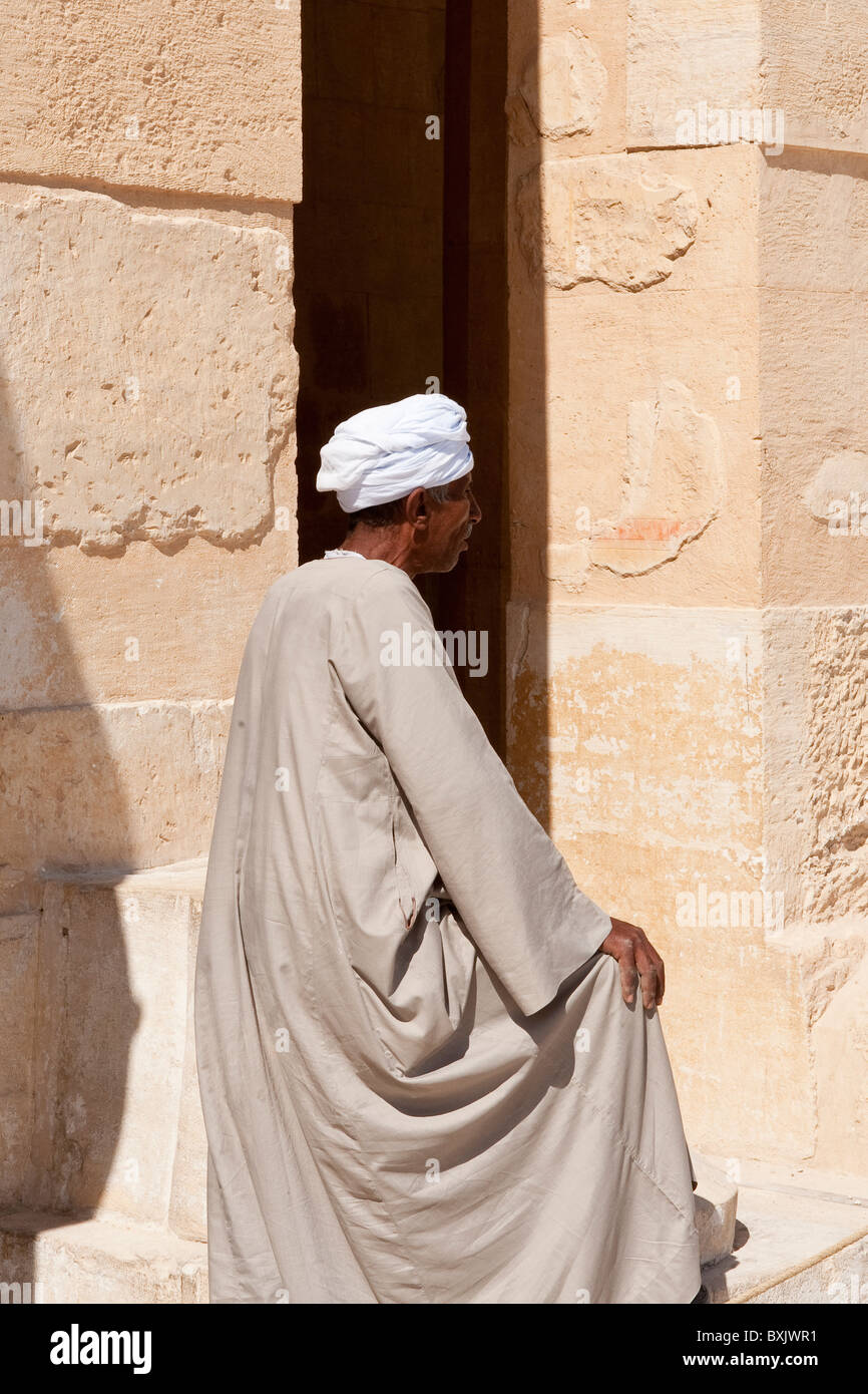 L'Égypte. Le Temple de Deir El-Bahri Banque D'Images