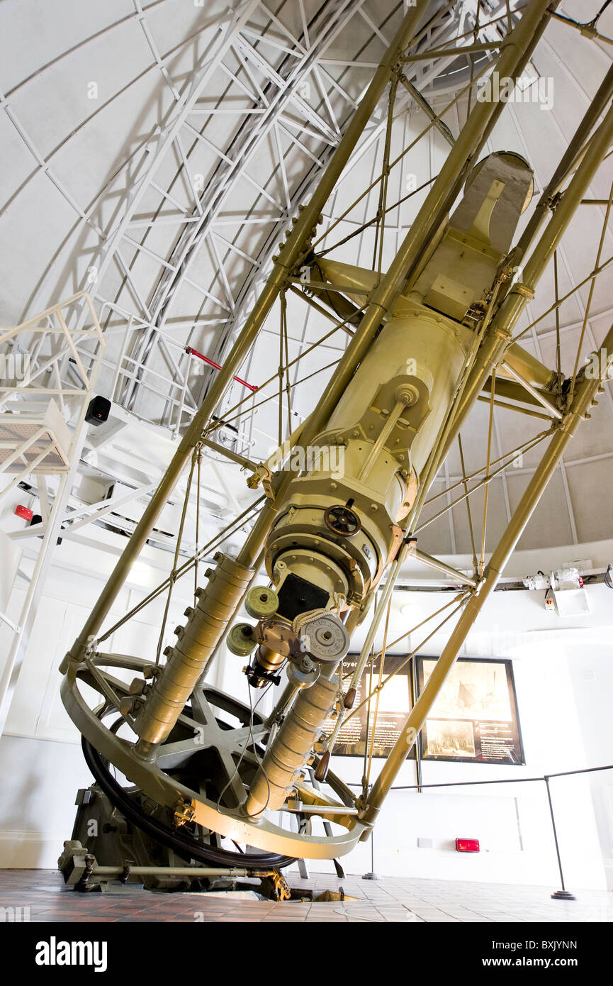 Télescope de réfraction à l'Observatoire royal de Greenwich, Londres, Angleterre, Royaume-Uni Banque D'Images