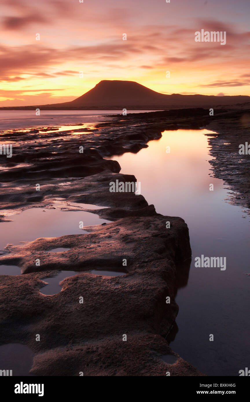 Coucher du soleil sur l'île de La Graciosa Banque D'Images