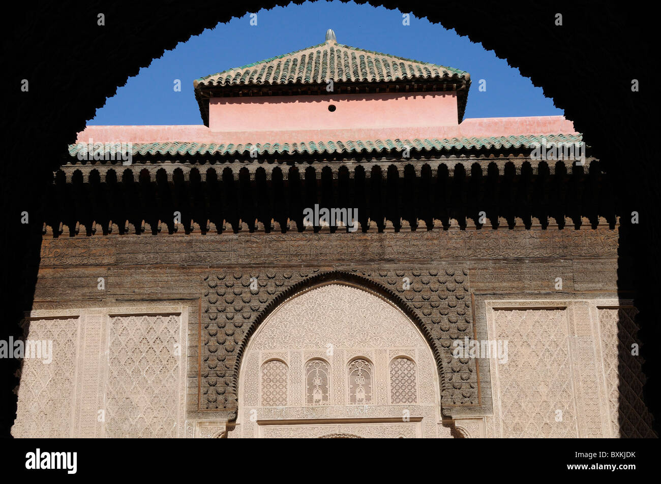 Cour centrale à la Medersa Ben Youssef Banque D'Images