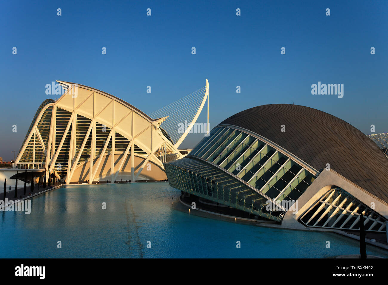 L'Hemisferic et El Museu de les Ciències Príncipe Felipe, Musée des sciences, Cité des Arts et des Sciences, Valence, Valence, Espagne Banque D'Images