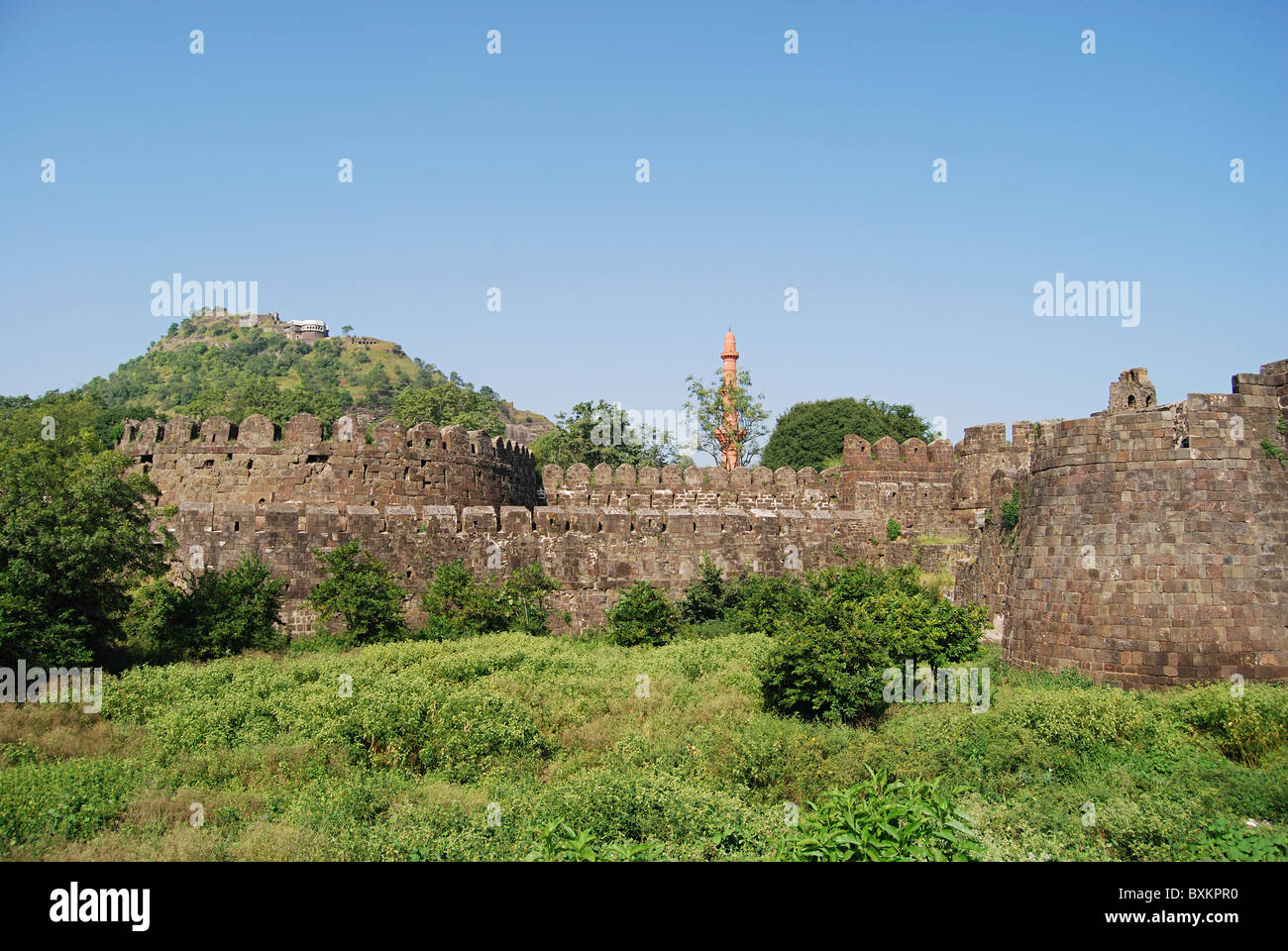 Avis de Daulatabad Fort Devgiri ou, Aurangabad, Maharashtra, Inde. Forteresse du 14ème siècle Banque D'Images
