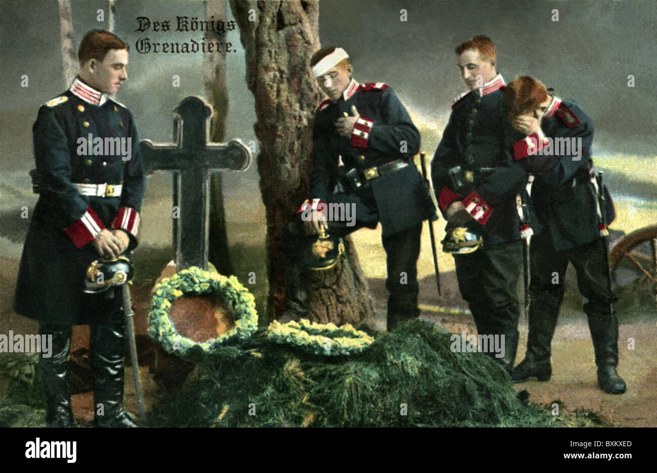 Première Guerre mondiale / première Guerre mondiale, Allemagne, les soldats pleurant à la tombe de camarades tués, Allemagne, vers 1915, droits additionnels-Clearences-non disponible Banque D'Images