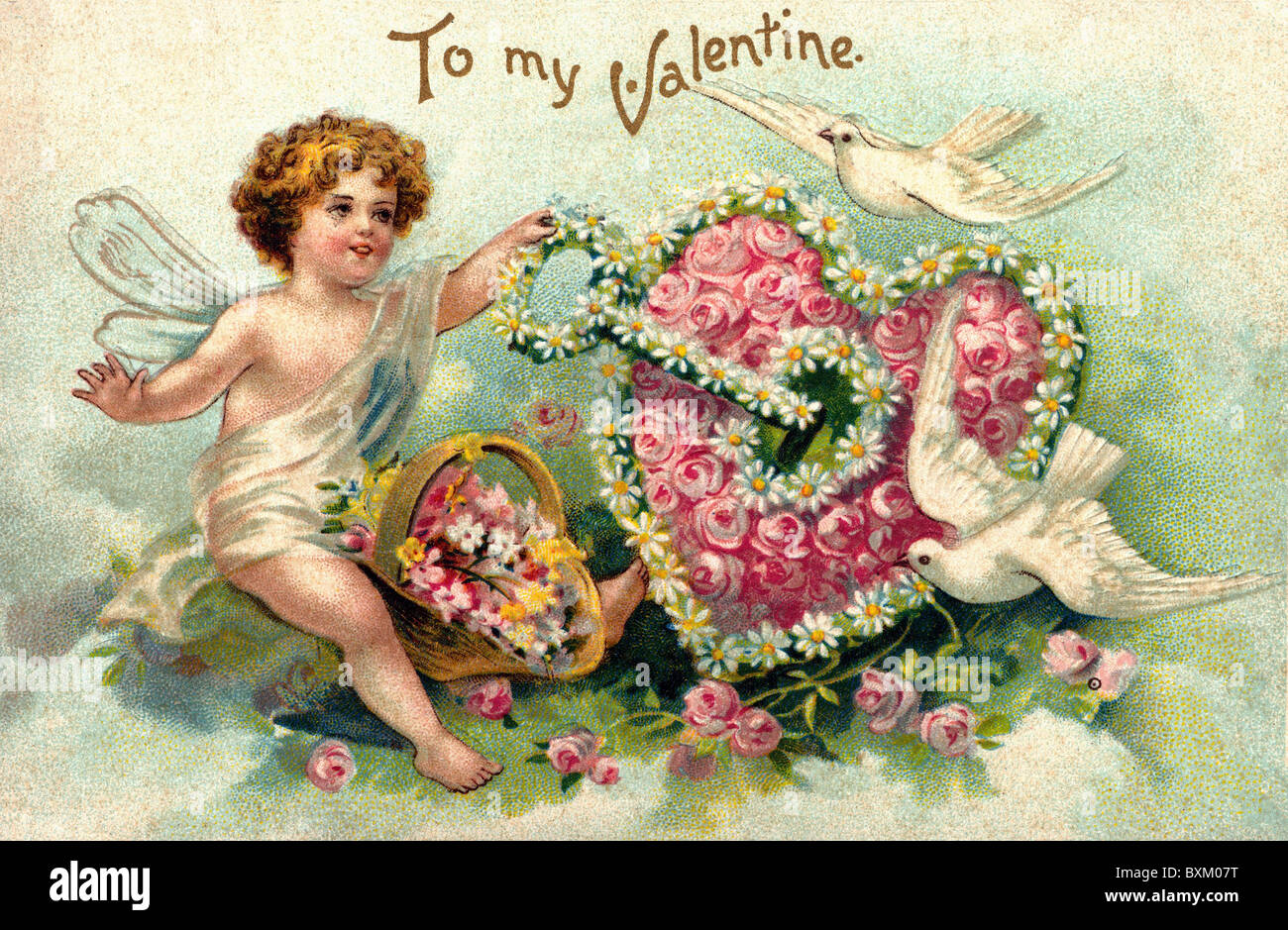 Kitsch / souvenir, USA, Saint-Valentin salutations 'à ma Saint-Valentin', illustration, 1911, droits supplémentaires-Clearences-non disponible Banque D'Images