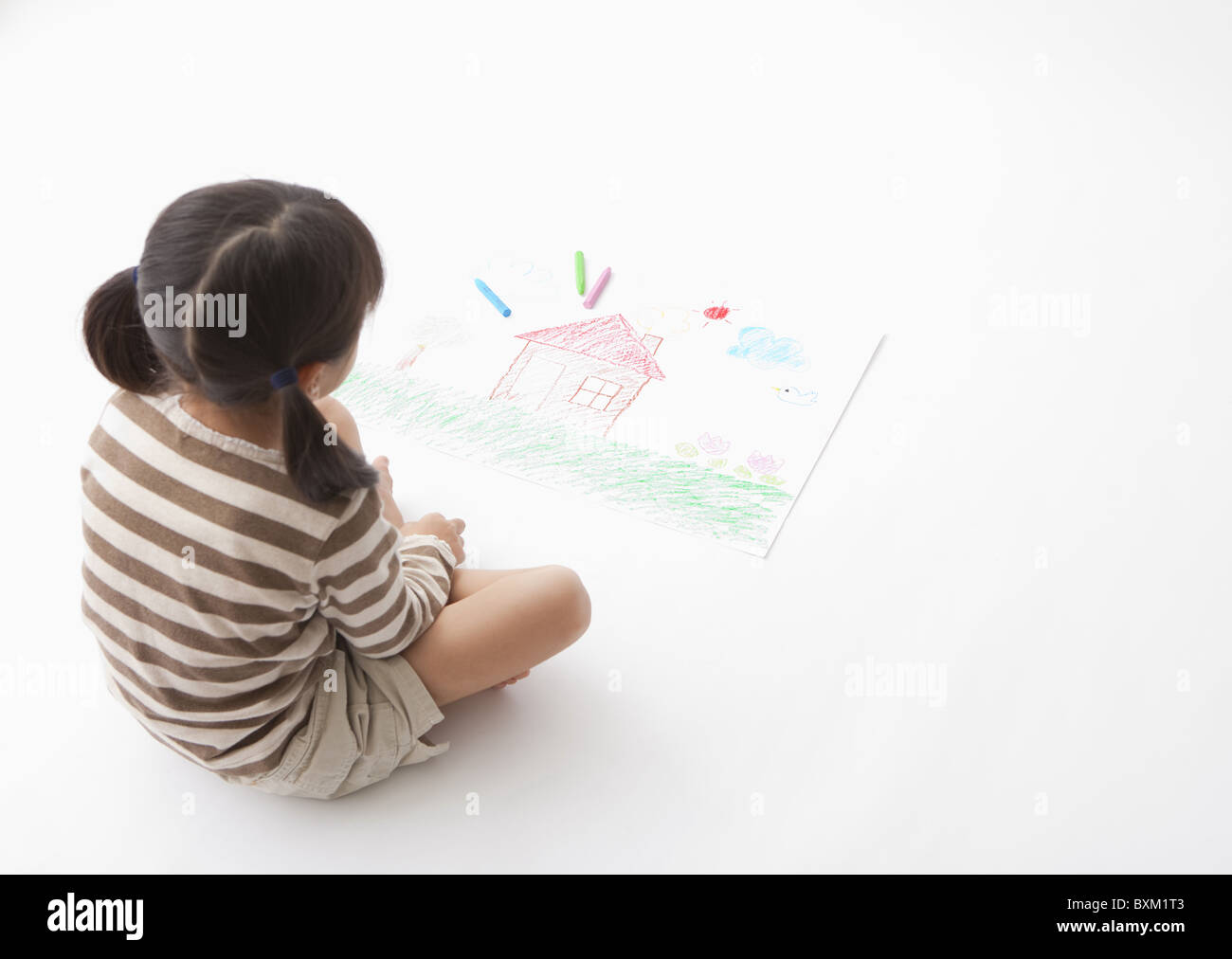 Dessiner une image d'une fille Banque D'Images