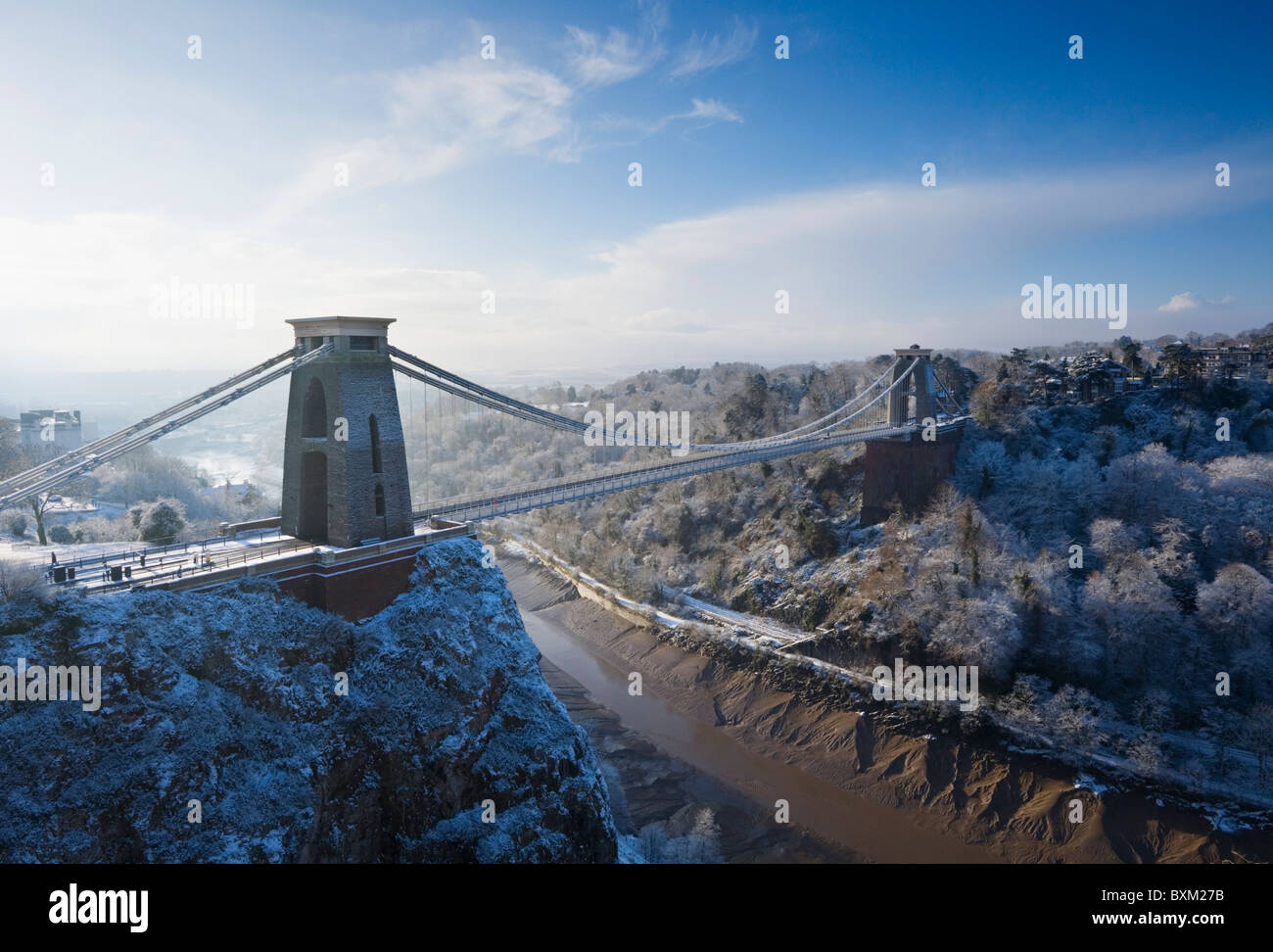 Pont suspendu de Clifton, l'hiver. Bristol. L'Angleterre. UK. Banque D'Images