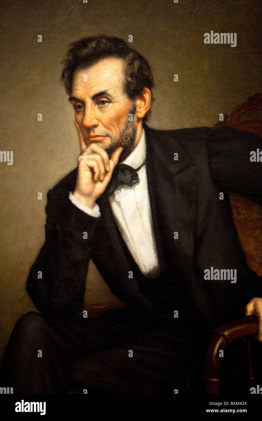 Peinture de president Abraham Lincoln par George P.A. Healy, 1887 Banque D'Images