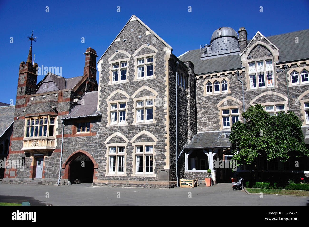 Hare Memorial Library et de l'école Chambre le Quadrangle, Christ's College, Rolleston Ave, Christchurch, Canterbury, île du Sud, Nouvelle-Zélande Banque D'Images