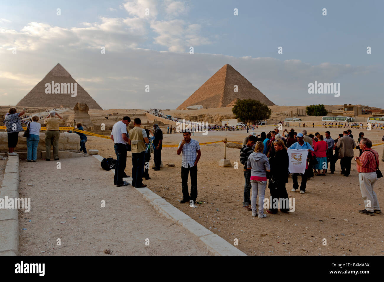 Khéphren pyramide Sphinx Cairo Egypte Afrique du Nord Banque D'Images