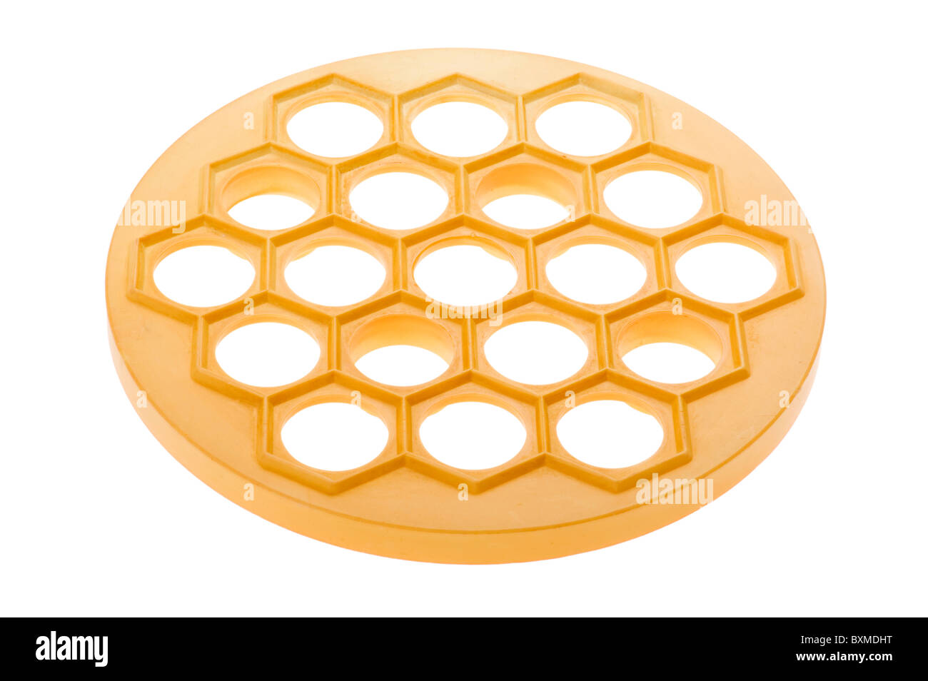 Objet sur blanc - formulaire pour ravioli close up Banque D'Images