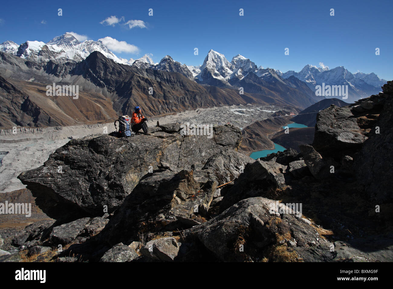 Trekking au camp de base de l'Everest au Népal Banque D'Images